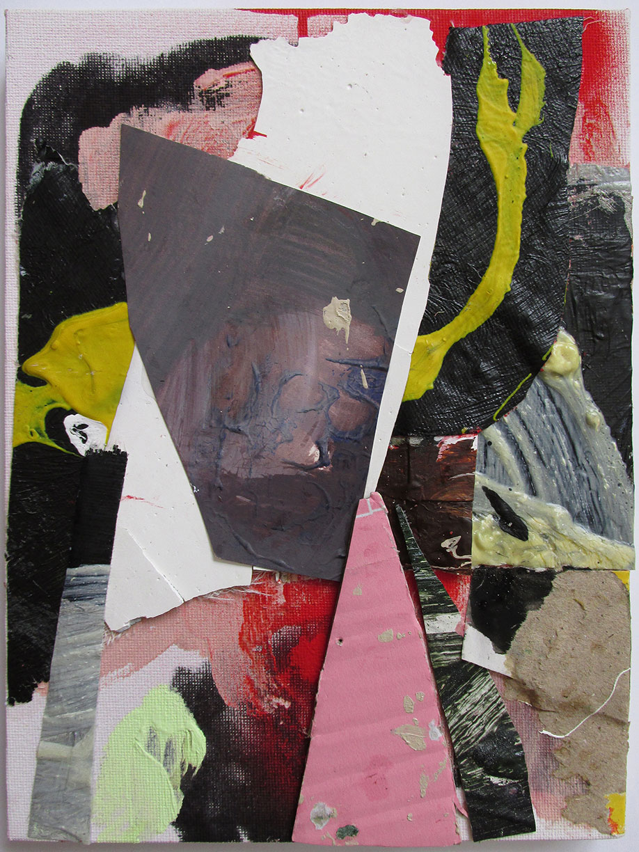 <b>Title: </b>Observe The Obverse<br /><b>Year: </b>2014<br /><b>Medium: </b>Acrylic, oil, houshold paint, spraypaint, permanent marker and collage on canvas<br /><b>Size: </b>24 x 18 cm