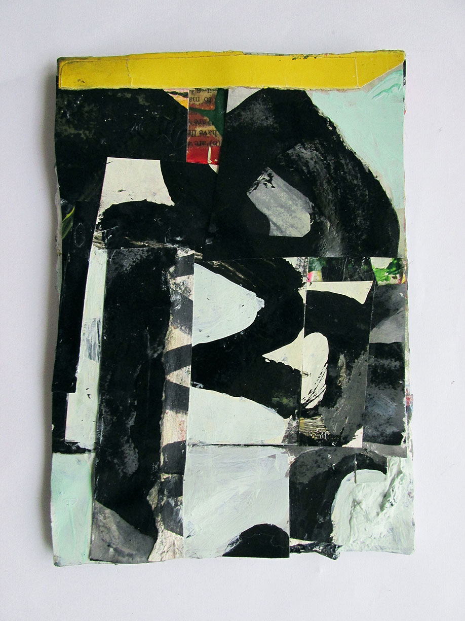 <b>Title: </b>Untitled<br /><b>Year: </b>2014<br /><b>Medium: </b>Household paints, gouache, and collage on canvas on board<br /><b>Size: </b>18 x 13 cm