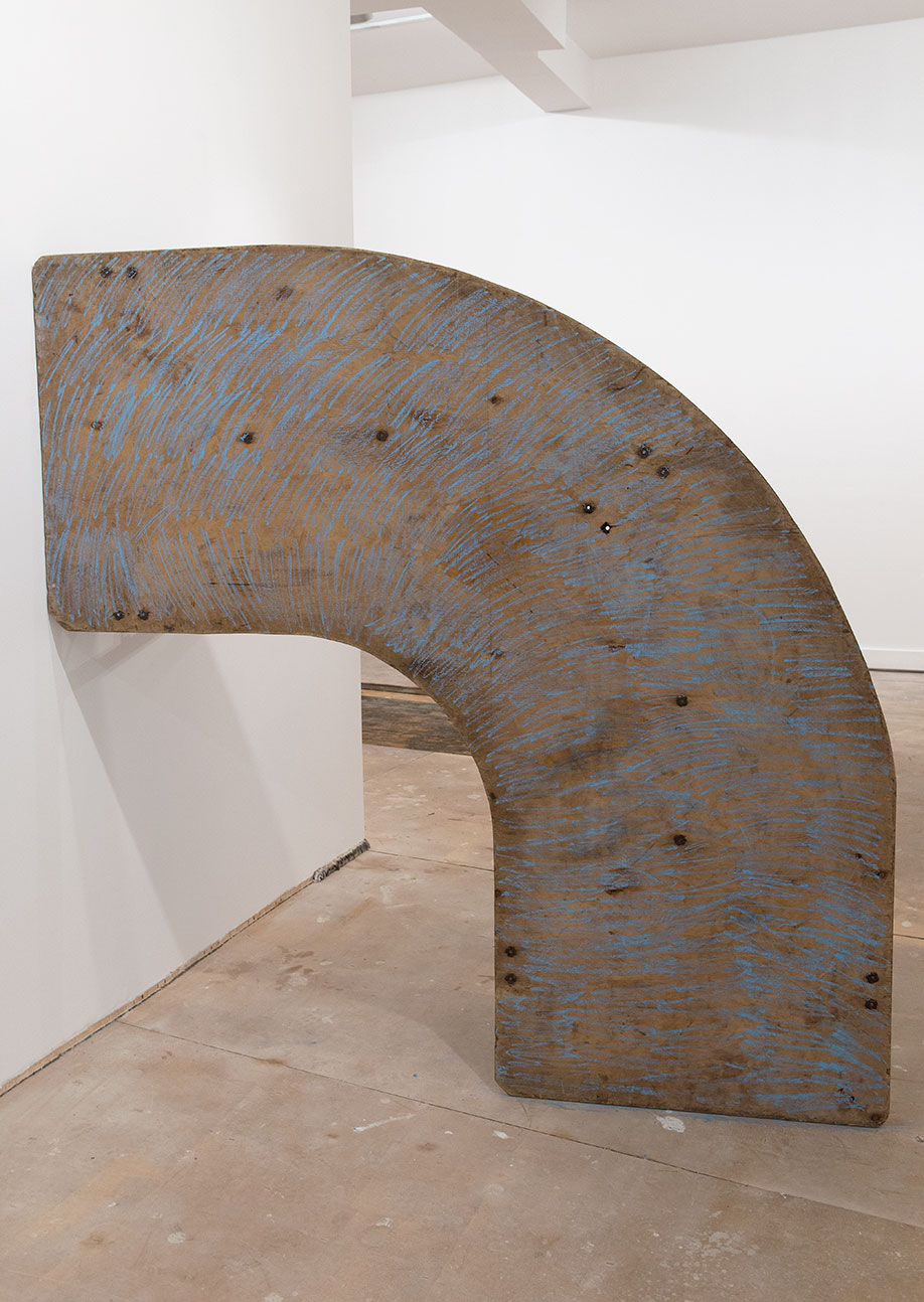 <b>Title: </b>Mean (1/2 horseshoe)<br /><b>Year: </b>2011<br /><b>Medium: </b>Hired function table and chalk<br /><b>Size: </b>Dimensions variable