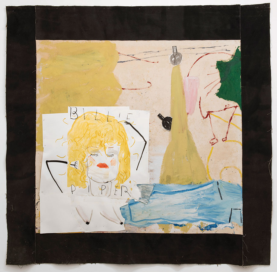 <b>Title: </b>Billie Piper<br /><b>Year: </b>1994-2014<br /><b>Medium: </b>Watercolour on paper on oil on unstretched canvas<br /><b>Size: </b>247 x 255 cm