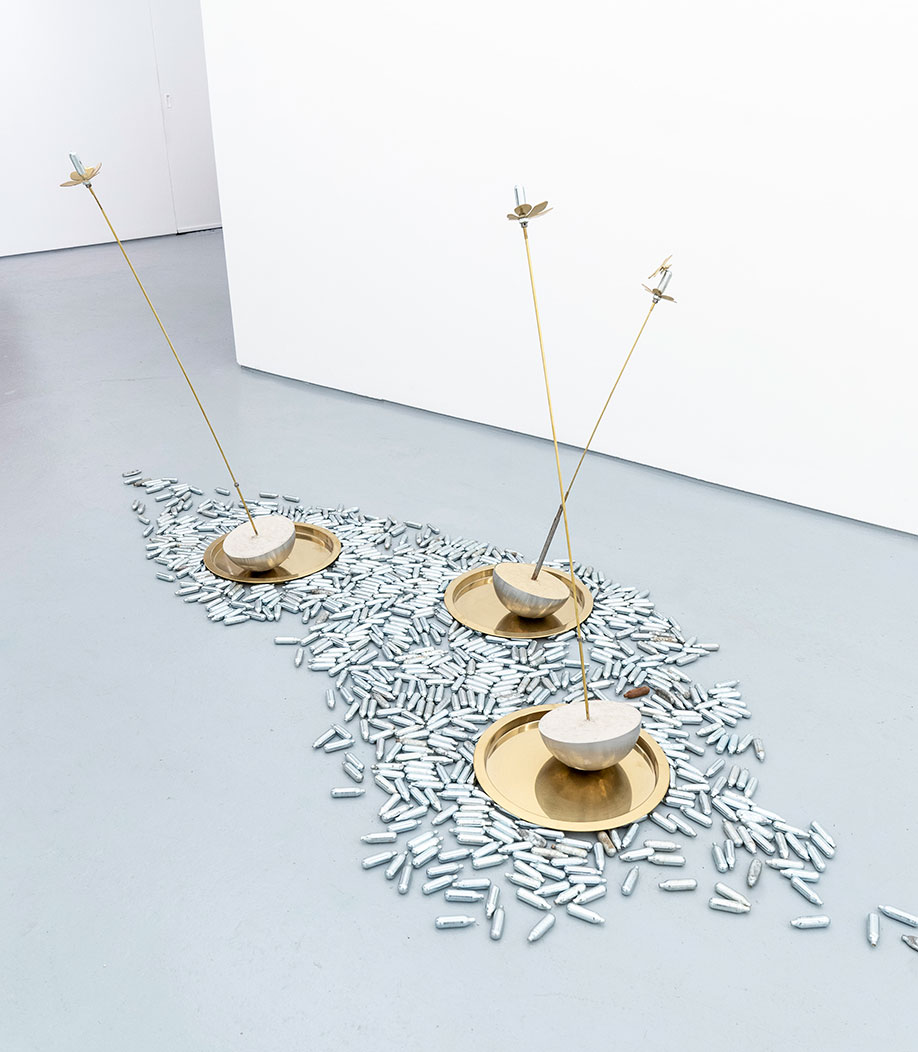 <b>Title: </b>Elysian Fields<br /><b>Year: </b>2023<br /><b>Medium: </b>Copper, chrome, steel, brass, concrete and stainless steel <br /><b>Size: </b>Dimensions Variable