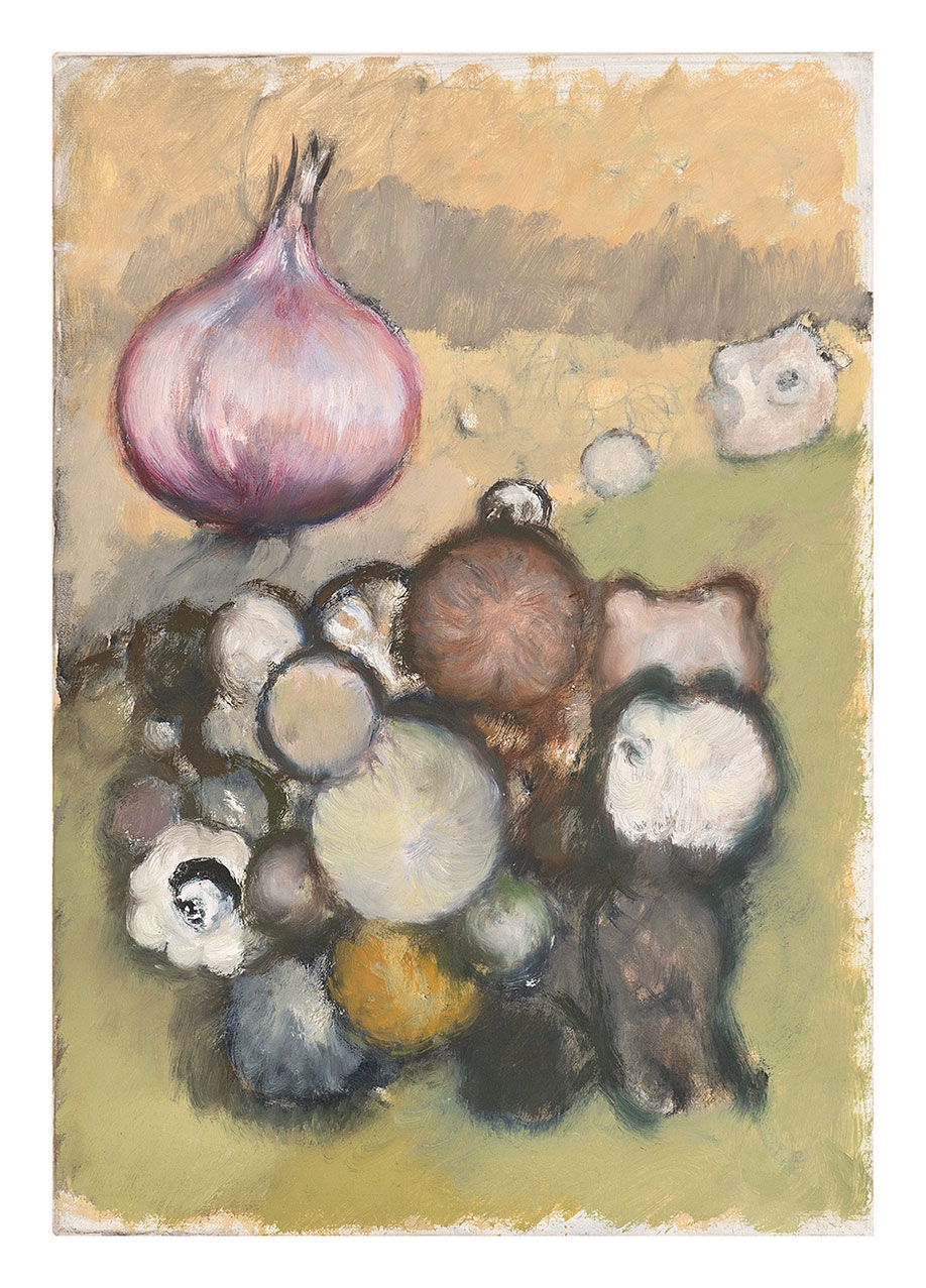 <b>Title: </b>Sceptic Onion<br /><b>Year: </b>2012<br /><b>Medium: </b>Oil on canvas<br /><b>Size: </b>33 x 23 cm