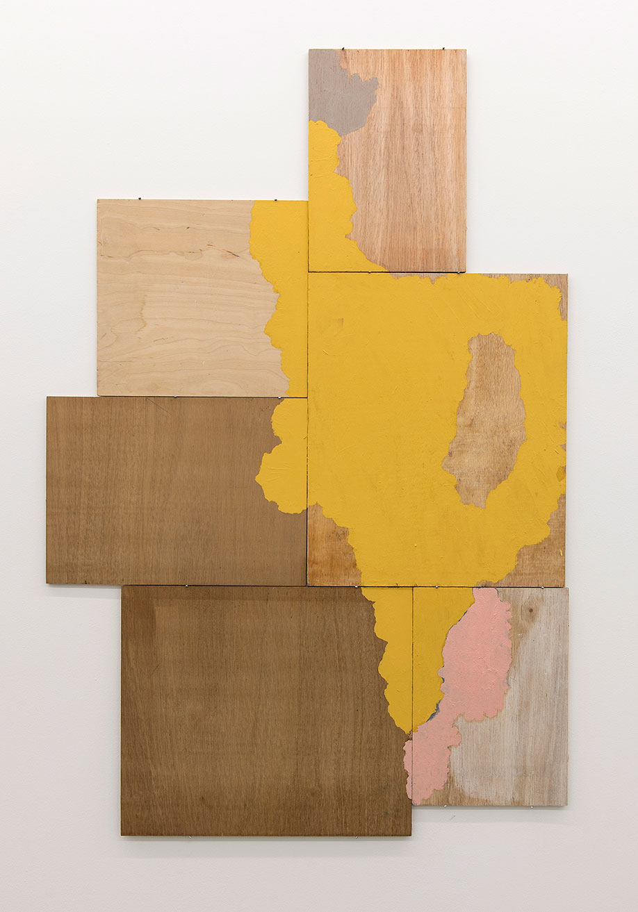 <b>Title: </b>Glue Between Landscapes<br /><b>Year: </b>2015<br /><b>Medium: </b>Oil and acrylic on plywood<br /><b>Size: </b>125.5 x 83 cm
